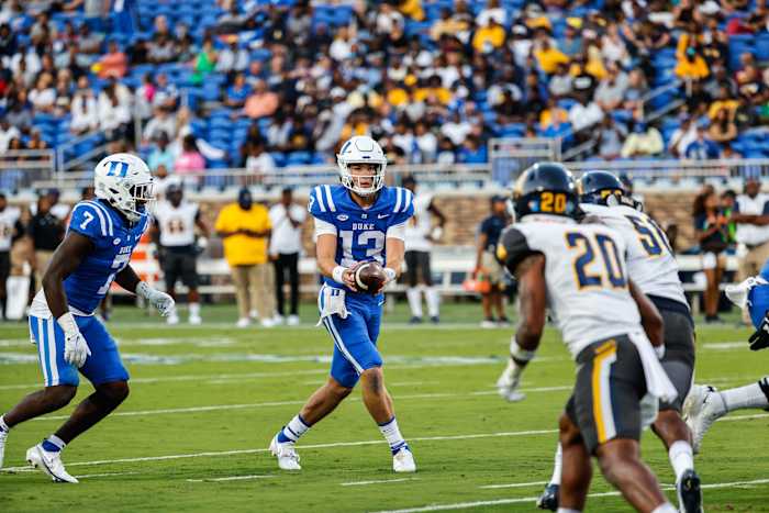 Duke quarterback Riley Leonard